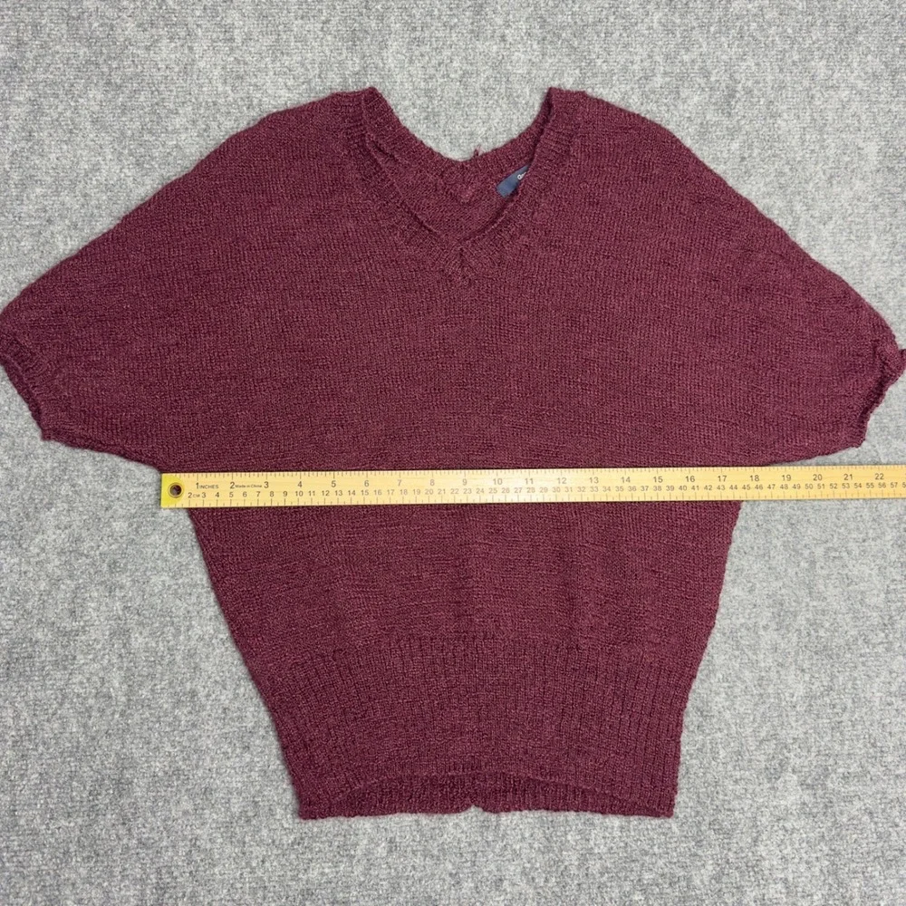 Gap Sweater Womens S Burgundy Wool Alpaca Short Sleeve‎ Office Preppy Minimalist